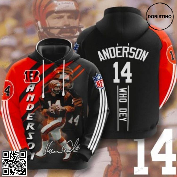 Anderson 14 Who Dey All Over Print Hoodie Anderson 14 Who Dey All Over Print Hoodie