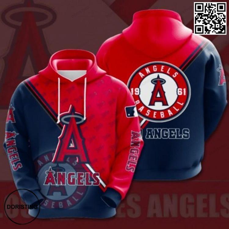 Angels 19 61 Baseball All Over Print Hoodie Angels 19 61 Baseball All Over Print Hoodie