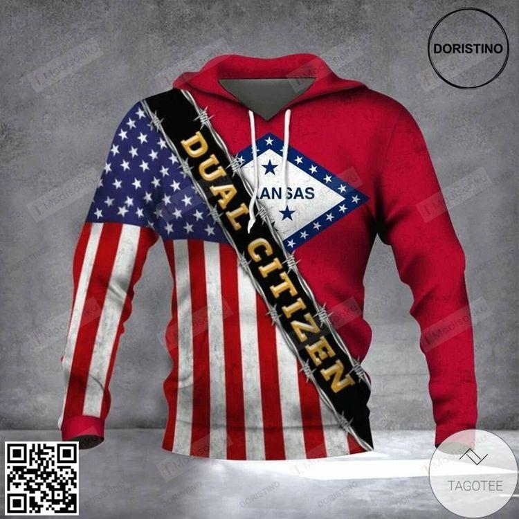 Arkansas Dual Citizen American Flag Arkansas State 3D Hoodie Arkansas Dual Citizen American Flag Arkansas State 3D Hoodie