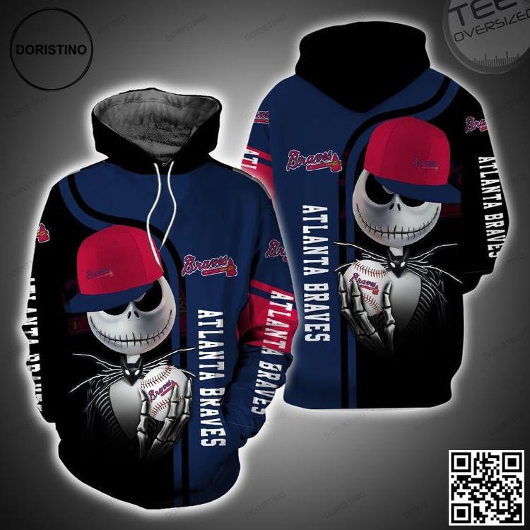 Atlanta Braves And Jack Skellington Limited Edition 3D Hoodie Atlanta Braves And Jack Skellington Limited Edition 3D Hoodie