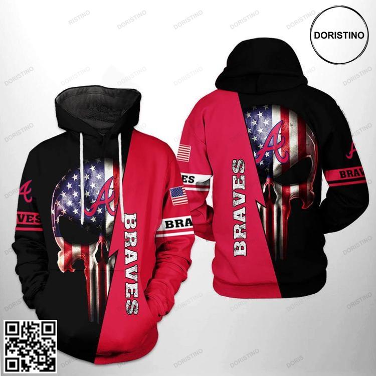 Atlanta Braves Mlb Us Flag Skull Zipper Limited Edition 3D Hoodie Atlanta Braves Mlb Us Flag Skull Zipper Limited Edition 3D Hoodie