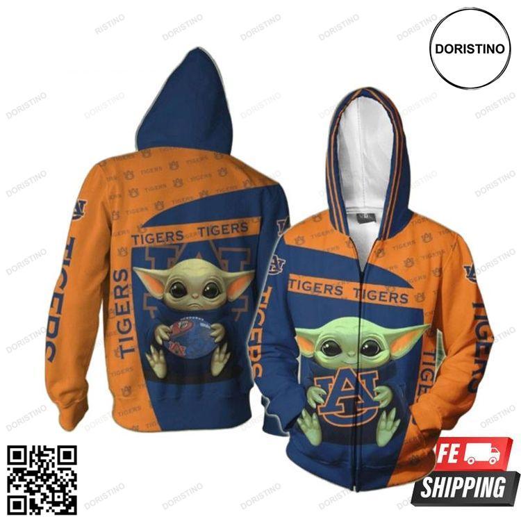 Auburn Tigers Yoda baby Awesome 3D Hoodie Auburn Tigers Yoda baby Awesome 3D Hoodie
