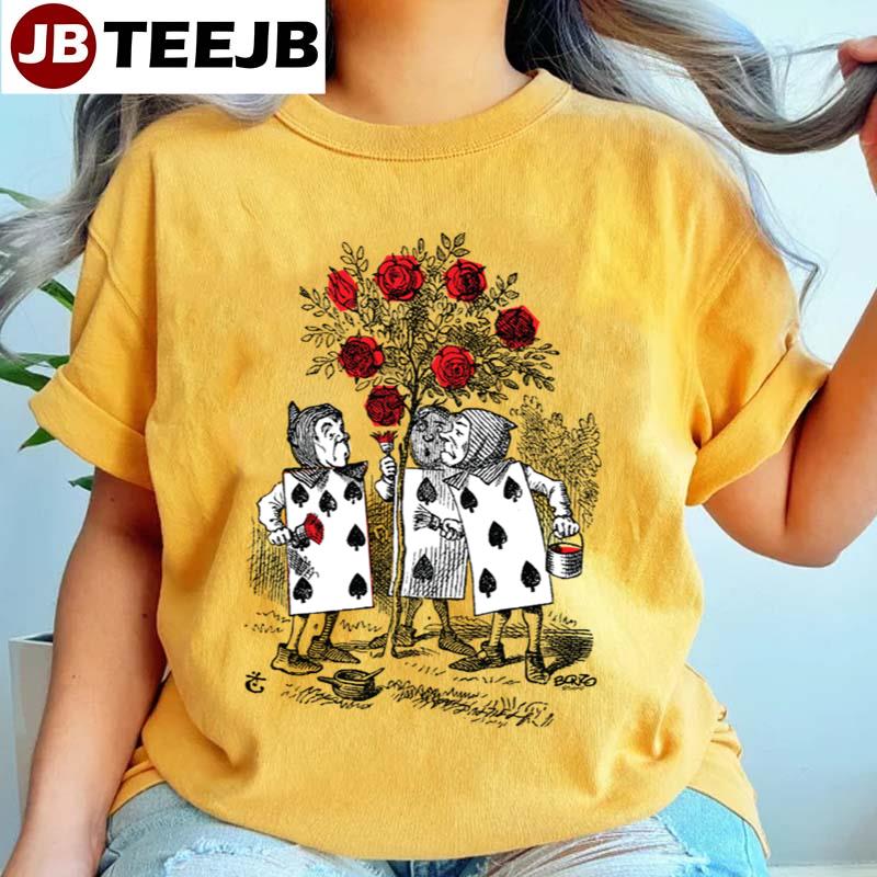 Alice In Wonderland Rose Card Unisex T-shirt Alice In Wonderland Rose Card Unisex T-shirt