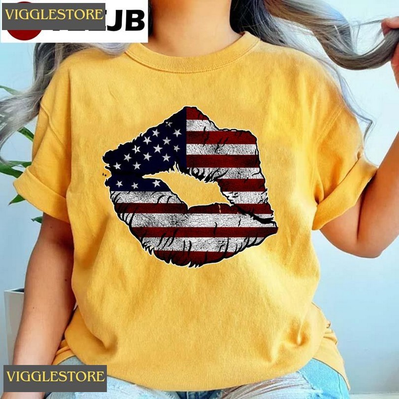 American Flag Lips Patriotic Flag Love Respect Unisex T-shirt American Flag Lips Patriotic Flag Love Respect Unisex T-shirt