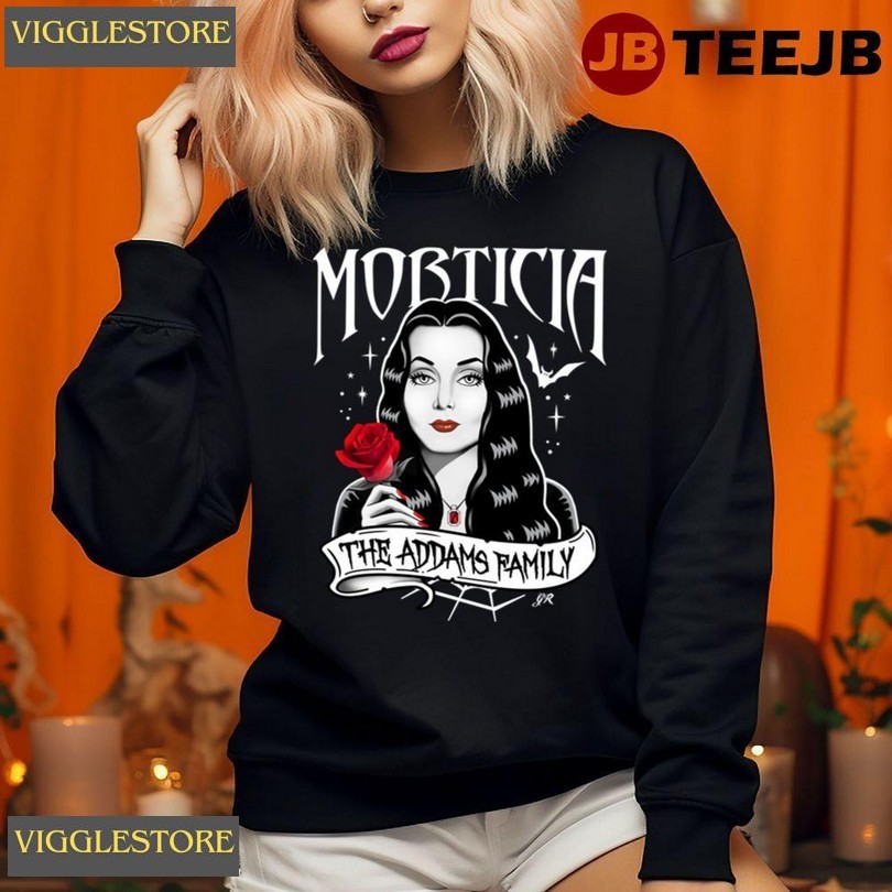 Art Morticia The Addams Family Happy Halloween Unisex Sweatshirt Art Morticia The Addams Family Happy Halloween Unisex Sweatshirt