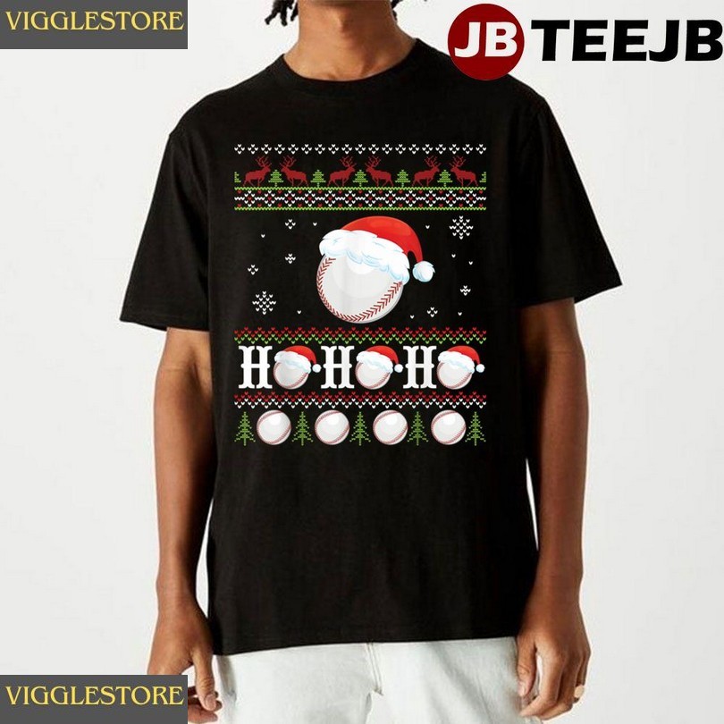 Baseball With Noel Hat Ho Ho Ho Ugly Unisex T-shirt