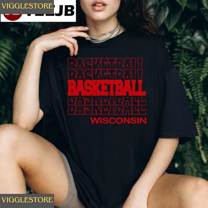 Basketball Wisconsin In Modern Stacked Lettering Unisex T-shirt