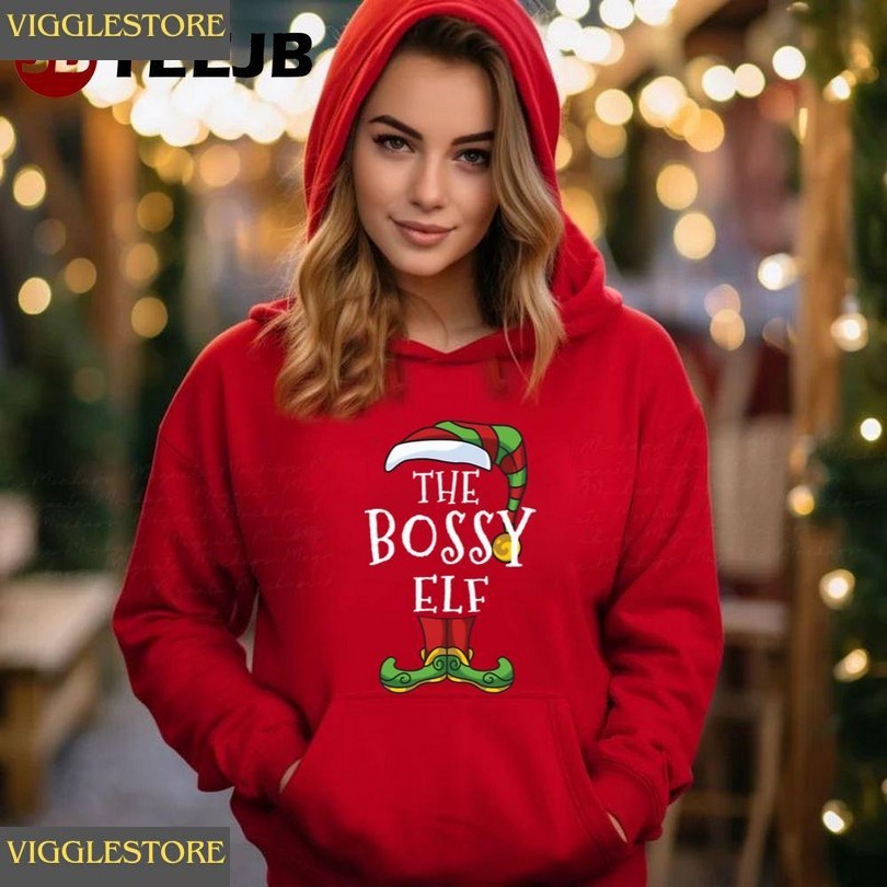 Bossy Elf Family Matching Christmas Holiday Unisex Hoodie
