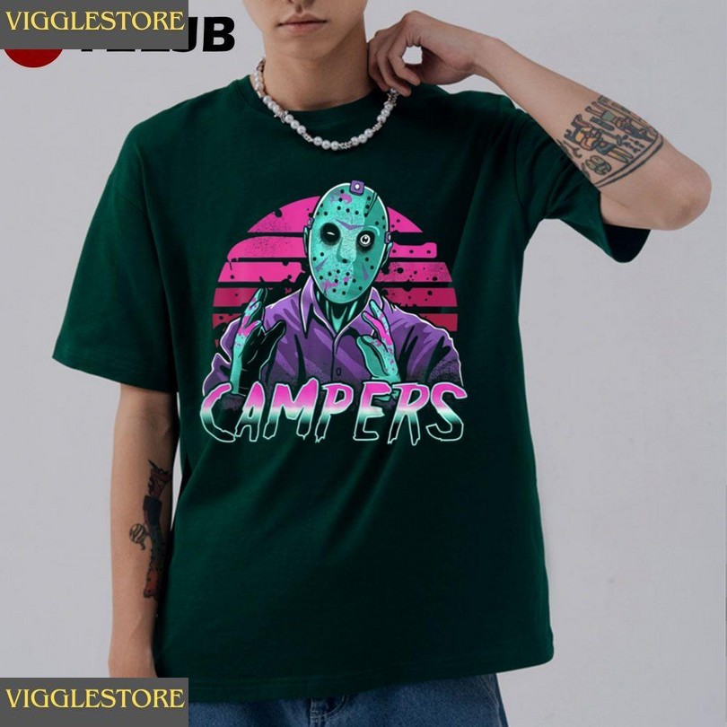 Campers Synth Slasher Retro Horror Jason Voorhees Killer Halloween Unisex T-shirt