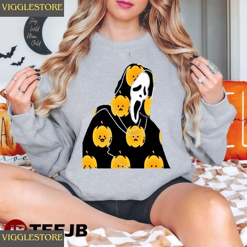 Cape With Pumpkins Ghostface Halloween Unisex T-shirt