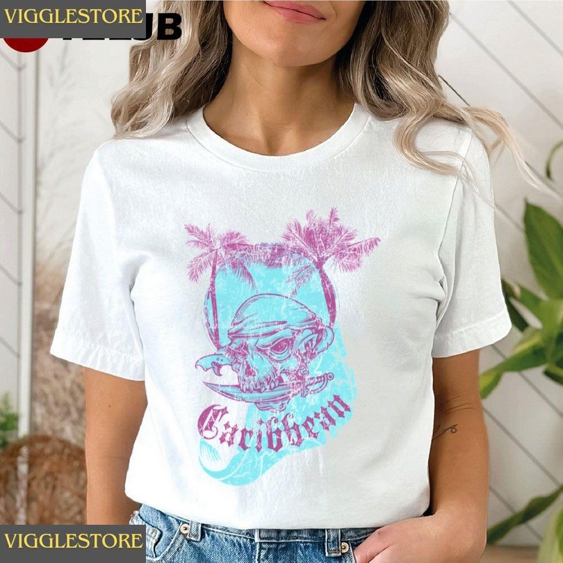 Caribbean Pirate With Palm Trees Unisex T-shirt Limited Shirt Caribbean Pirate With Palm Trees Unisex T-shirt Limited Shirt