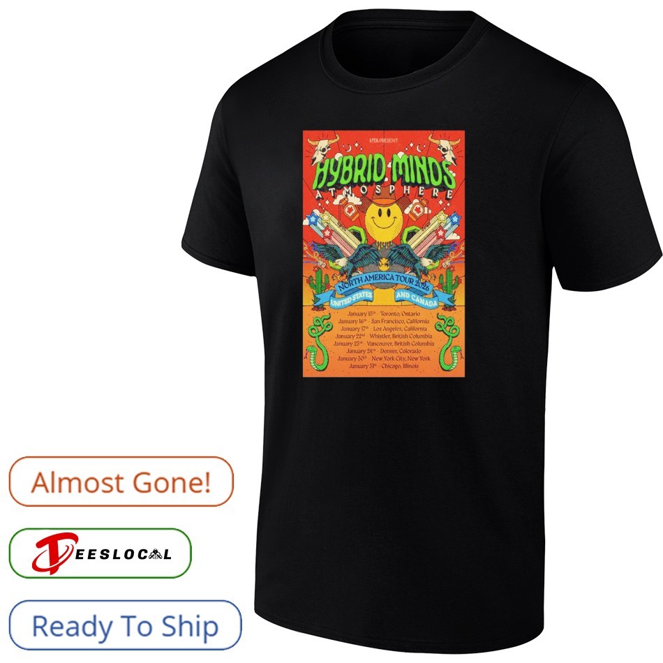 Hybrid Minds Atmosphere USA And Canada 2026 Tour Poster Shirt Hybrid Minds Atmosphere USA And Canada 2026 Tour Poster Shirt
