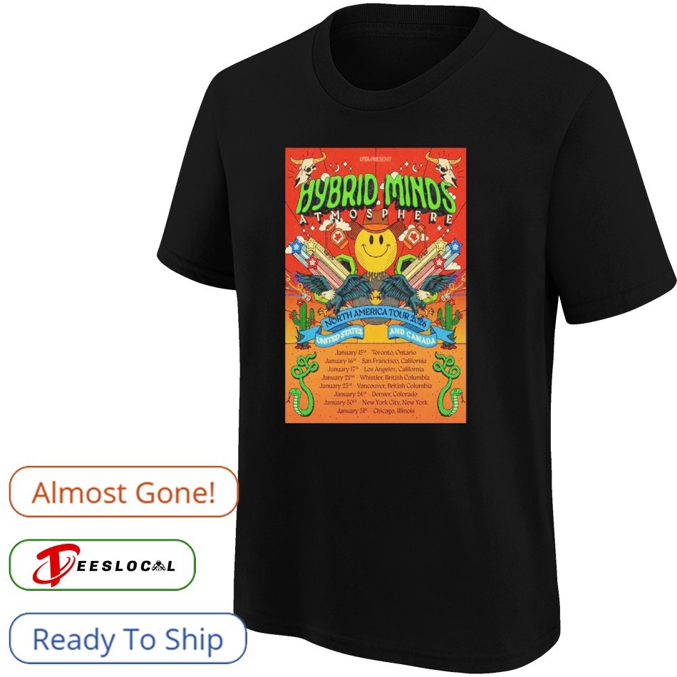 Hybrid Minds Atmosphere USA And Canada 2026 Tour Poster Shirt Hybrid Minds Atmosphere USA And Canada 2026 Tour Poster Shirt